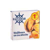 LATA MEJILLONES EN ESCABECHE 111GR 1,79E